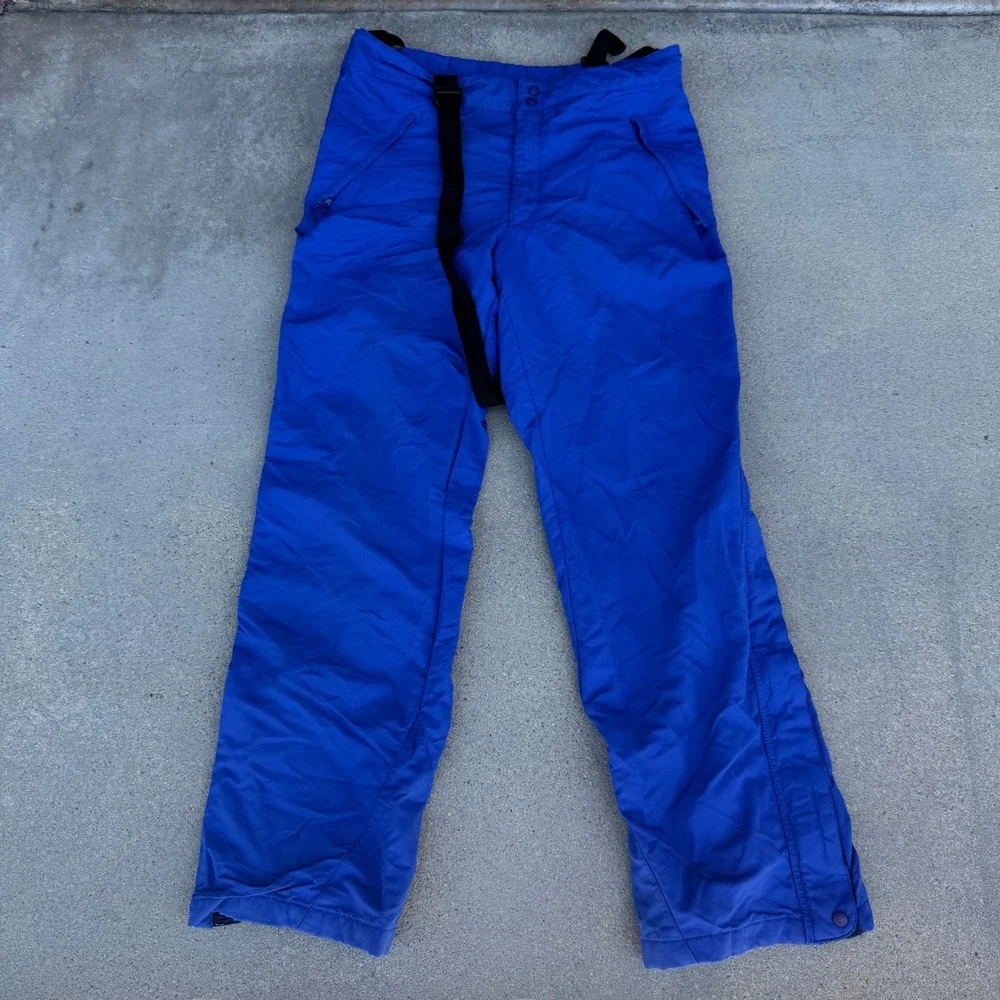 Patagonia Mens Blue Snow Ski Pants Suspenders Size 32 Cobalt Mountain